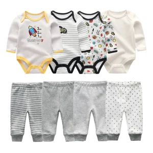 6/8PCS Unisex Cotton Baby Outfit Set