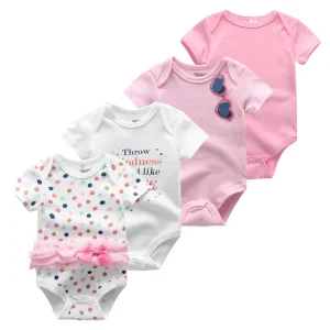 4-Piece Cotton Unisex Baby Bodysuits