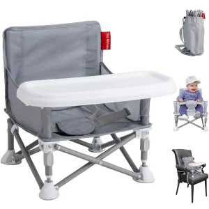 Gray Foldable Baby Booster Seat